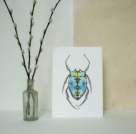 Blue Beetle Print A5